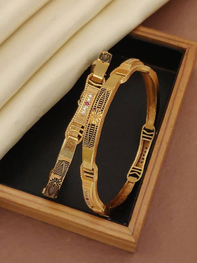 Fancy Micro Gold Plating Bangles Daily Wear Wholesale Market
